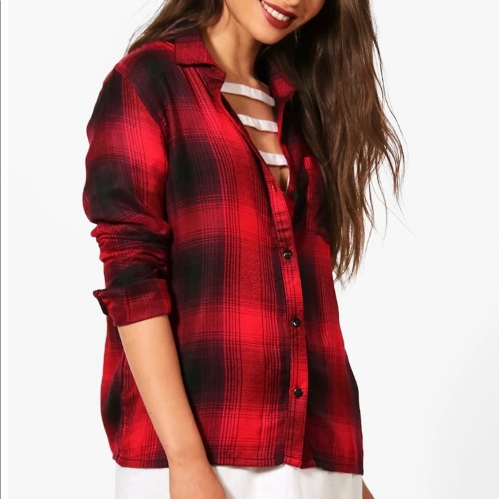 Red plaid shirt